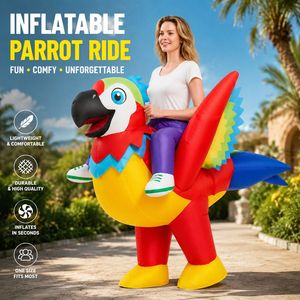 Custom Halloween Parrot <b>Ride</b>-<b>On</b> Inflatable <b>Costume</b> for Cosplay Holiday Parties & Events - Product Image 1