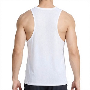 เสื้อกล้ามผู้ชายโลโก้สั่งทำ ผ้าโพลีเอสเตอร์ผสมคอตตอน 100% แห้งเร็ว ระบายอากาศดี สวมใส่สบาย แบบถัก ไม่มีแขน เหมาะสำหรับออกกำลังกาย ฟิตเนส ยิม รับผลิตแบบ OEM - Product Image 5