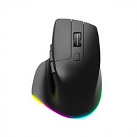 Mouse Nirkabel Ergonomis Isi Ulang BT Dual Mode 6 Tombol RGB Backlit Optik untuk Laptop dan Desktop