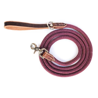 Vente en gros de maille de chien en corde tressée en nylon robuste en cuir de luxe de qualité supérieure extrêmement durable
