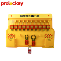 Stations de verrouillage et d'étiquetage combinées, gestion des stations LOTO, couverture de station murale en PVC, matériau durable, déverrouillage par clé, 10 cadenas, CE
