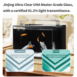 YEE Vente en gros Aquarium personnalisé Réservoir d'aquarium écologique de bureau en verre ultra blanc avec couvercle - Product Image 4