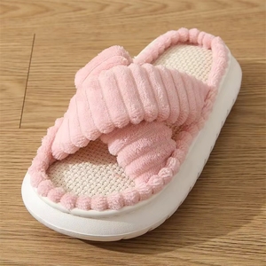 Nuevas Pantuflas de Lino Transpirables para Interiores, Pantuflas de Cáñamo Ligeras Unisex para Mujer, Sandalias para Dormitorio, Zapatos para Hombre - Product Image 5