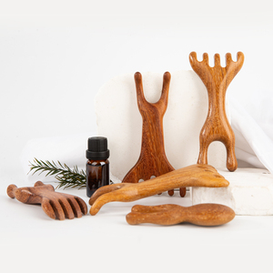 Masajeador de cuero cabelludo de cabeza Natural multifuncional Guasha relajación madera mano acupresión cuerpo raspado masaje herramienta peine - Product Image 3