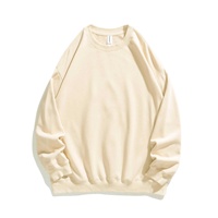 Sweat-shirt à col rond en molleton de coton épais 350 g/m², coupe ample personnalisée, épaules tombantes, veste d'automne-hiver imprimée et brodée
