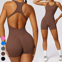 Combinaison de sport sans couture Fiess, coupe ample, une pièce, sans manches, combinaison de yoga, lifting intégré des hanches, fitness, été