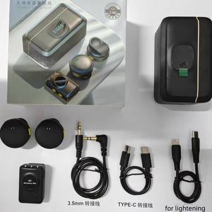 1-Drag 2-TX 30m Micrófono Lavalier inalámbrico Q8 Grabadora de audio Caja de carga Clip <span class=keywords><strong>Collar</strong></span> para cámara DSLR Omnidireccional Polar - Product Image 3