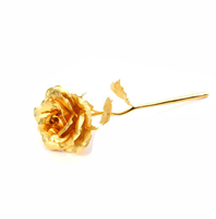 Fleurs éternelles en gros, fleurs dorées, rose artificielle en feuille d'or pour la décoration de mariage et de festival