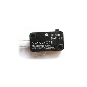<span class=keywords><strong>Micro</strong></span>-interrupteur à contact plastique noir SPDT V-152-1C25, <span class=keywords><strong>220V</strong></span> AC 12VDC 15A IP11, 30000 cycles, température de fonctionnement -25°C +85°C - Product Image 3