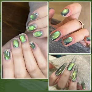 Vernis à ongles gel magnétique Shadow Star Cat 10 ml, perles de verre vertes, semi-permanent, à retirer par trempage, gel UV LED, fournitures pour ongles - Product Image 6