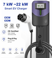 Estación de Carga para Vehículos Eléctricos GBT Wallbox de 7kW IP65 con WiFi, Aplicación y Tarjeta RFID para Montaje en Pared, Cargador para BYD
