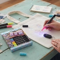 Marqueurs textiles UV pour vêtements, stylos graffiti pour tissu fluorescent peint à la main, DIY