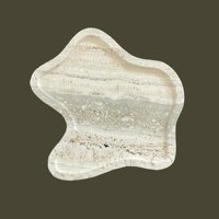 Stonekocc Plateau trapézoïdal en marbre naturel beige 23x18cm-Rangement de salle de bain de style nordique pour bijoux aromathérapie multifonction