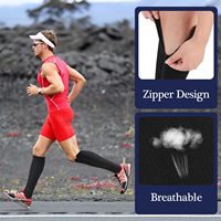 Chaussettes de compression unisexes à fermeture éclair avec logo personnalisé, 20-30 mmHg, soutien de la circulation, chaussettes de compression athlétiques pour la santé