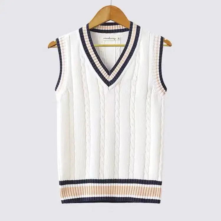 OEM Mens Sweater Supplier Male Casual Knit Sweater Vest Cotton Standard Knitting Mens Sweater Vest