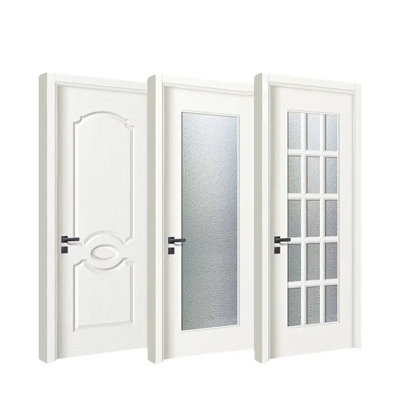 BOWDEU kapılar kalıplı ahşap kapılar katı ahşap ucuz fiyat iç prehung iç 6 panel beyaz <span class=keywords><strong>astar</strong></span> kapı çerçevesi ile HDF