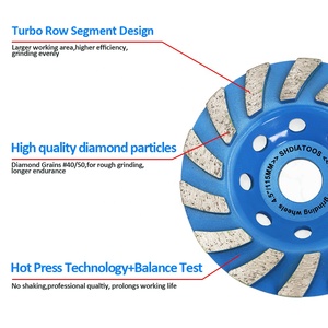 Oem 4/4.5/5in Turbo bê tông Mài Cup bánh Xe Kim Cương Mài bánh xe mài mòn công cụ mài Đĩa đánh bóng cho gạch nề - Product Image 5