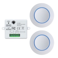 Interrupteur à panneau rond miniature à télécommande AC 85-240V, 1 récepteur avec 1/2 émetteurs, interrupteur de commande sans fil à 50 m de distance