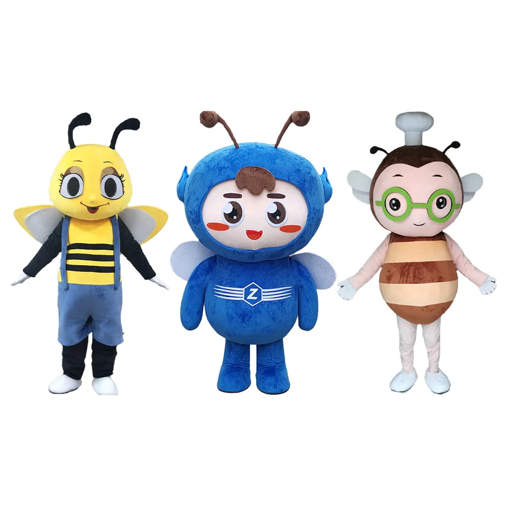 Disfraces de Mascota de Cosplay de fiesta de adultos de alta calidad publicidad hecha a medida lindo personaje de dibujos animados disfraz de Mascota de abeja