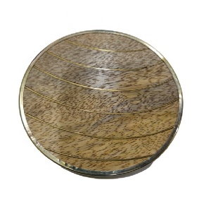Usine directe nouveau fabriqué à la main en laiton incrustation or bordure résine caboteur ensemble cuisine Table décor sous-verres tapis maison mariage - Product Image 5