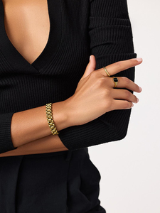 Design de mode Laiton Plaqué Or et Ruban Chaîne Bracelet Affaires Étanche Bijoux Montre Bracelet Bracelet - Product Image 5