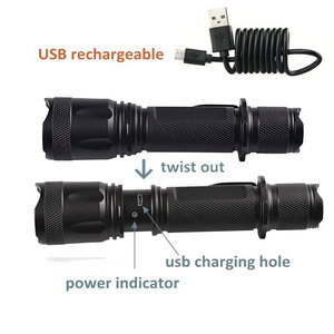 Linterna <span class=keywords><strong>impermeable</strong></span> ultrabrillante personalizada <span class=keywords><strong>1000lm</strong></span> <span class=keywords><strong>T6</strong></span> <span class=keywords><strong>LED</strong></span> USB <span class=keywords><strong>recargable</strong></span> Zoom Dimmer antorcha Luz - Product Image 3