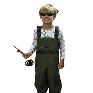 Kids Chest Waders Waterproof Nylon/PVC Youth Waders with Boots