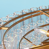 Lustre moderne en tube de verre, luminaire suspendu en laiton sur mesure, hauteur réglable pour hôtel, salon, escalier, lampe de plafond décorative