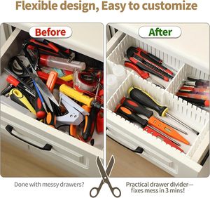 Séparateurs de tiroirs <span class=keywords><strong>DIY</strong></span> à découper sur mesure pour l'organisation des couverts, installation facile, par le fabricant Ningbo Home Accessories - Product Image 5