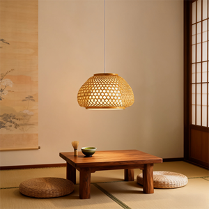 Rotin fait main tissage créatif Hot Pot Restaurant suspension lampe cour boulangerie pendentif rotin éclairage - Product Image 3