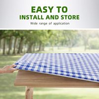 Couverture de table de pique-nique avec couvertures de banc équipées de vinyle élastique avec dos en flanelle 28 "x 72" Rectangle étanche à l'eau