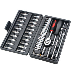 Chrome Vanadium Steel Socket Tool Set 46 Piece 1/2 In Drive Automotive Repair <b>Kit</b> Home Machine Repair - Product Image 2