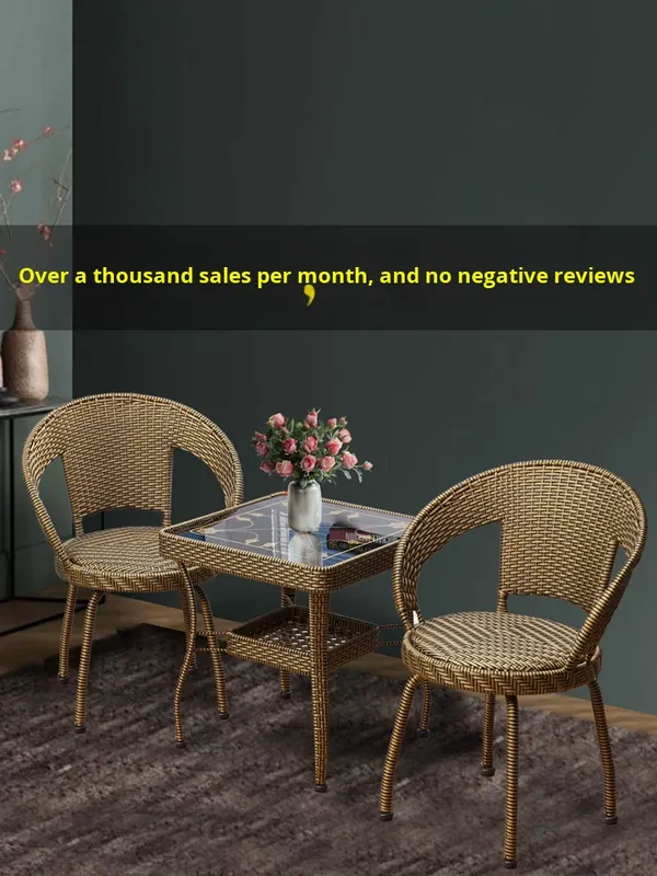 Rattan Three Piece Outdoor Chair and