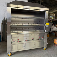 Gril Rotatif Automatique Brésilien au Charbon de Bois, Machine à Shawarma au Gaz, Four à Barbecue pour Viande, Chauffage pour Doner Kebab BBQ