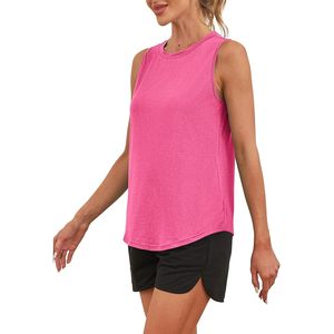 FOXA Women's <b>Tank</b> <b>Top</b> Hot Pink L Quick Dry Athletic <b>Workout</b> <b>Tops</b> Summer Fitness Sleeveless Knitted 100% Polyester - Product Image 2