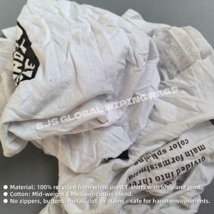 Trapos de algodón blancos estampados, trapos de algodón industriales blancos de punto, caja de 10 libras para limpieza - Product Image 4