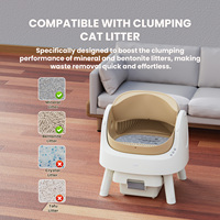 Bac à litière intelligent autonettoyant à double mode pour chat, ultra silencieux, structure ouverte, installation simple, contrôle des odeurs
