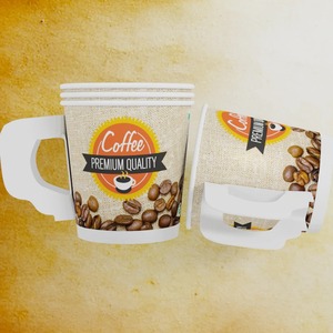 نوعية جيدة المطبوعة مغلفة للماء تدوير القابل للتصرف حفل زفاف أوراق لطيفة أكواب شاي وصحون مع مقابض - Product Image 1