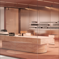 Vitrine d'intérieur personnalisable pour cosmétiques, parfums, soins de la peau, pharmacie – Idées de design intérieur pour comptoir de présentation