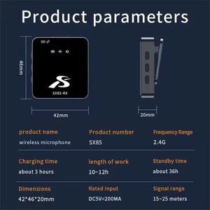 Micrófono de Solapa Inalámbrico de Condensador SX85 de Alta Calidad, 656 Pies, 8 Horas de Autonomía, Cancelación de Ruido para Clases en Línea, Vlogs, Transmisiones en YouTube, Escritorio - Product Image 5