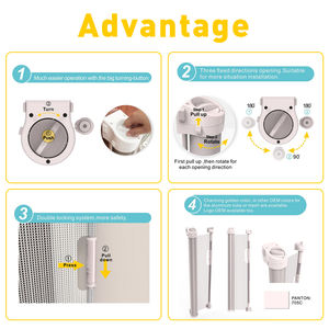 Barrière de sécurité pour bébé personnalisable Prodigy Factory Price en aluminium+ABS+PVC, barrière de sécurité escamotable multifonctionnelle pour escalier - Product Image 4