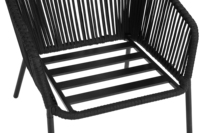 ENSEMBLE DE MEUBLES DE JARDIN 5 PLACES FAUTEUILS NOIR CANAPÉ + TABLE
