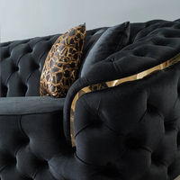 Canapé et canapé en velours de luxe au design moderne, inclinable à deux places, avec fonction capitonnée, pour meubles de maison et salon