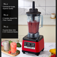 Licuadora Comercial de 2200W, 2L, 9 Velocidades, Motor de Cobre Puro, Resistente, Libre de BPA, Trituradora de Hielo, Procesador de Alimentos, a Prueba de Fugas