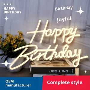 Inglés <span class=keywords><strong>letras</strong></span> luminosas acrílico impermeable LED luz de neón 2700K suave cálido blanco interior Feliz cumpleaños fiesta reunión escena - Product Image 2