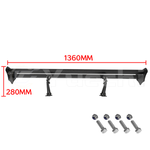 53inch Lightweight <strong>GT</strong> Rear Trunk Wing <strong>Spoiler</strong> Aluminum Black Universal Rear Wing <strong>Spoilers</strong> Streamline Deck - Product Image 3