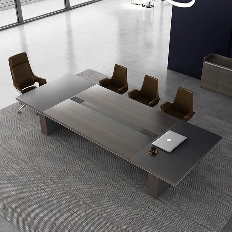 ホット販売商業オフィス家具モダンな高級会議室木製オフィス会議室テーブル8/10人会議テーブル
