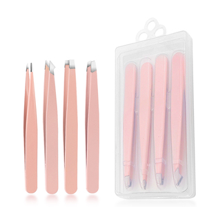 Kit Profesional de Pinzas para Cejas de Acero Inoxidable con Punta Inclinada y Puntiaguda, Diseño Curvo para Belleza, GZ RTS, Pedido Mixto al por Mayor - Product Image 2