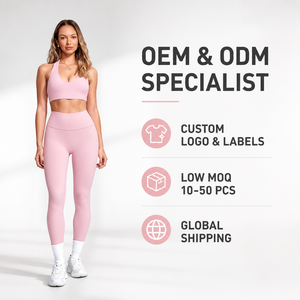 Women Premium Soft Pink Seamless Yoga Set with V Neck Sports Bra High Waist Sculpting <b>Leggings</b> and <b>Booty</b> Scrunch Mini Shorts - Product Image 3