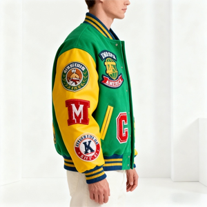 Chaquetas Varsity de Cuero con Bordado de Alta Calidad para Hombre, Chaqueta Varsity con Parches, Chaqueta de Béisbol de Talla Grande - Product Image 4